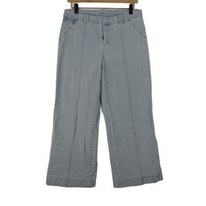 Isaac Mizrahi wide leg light wash jeans